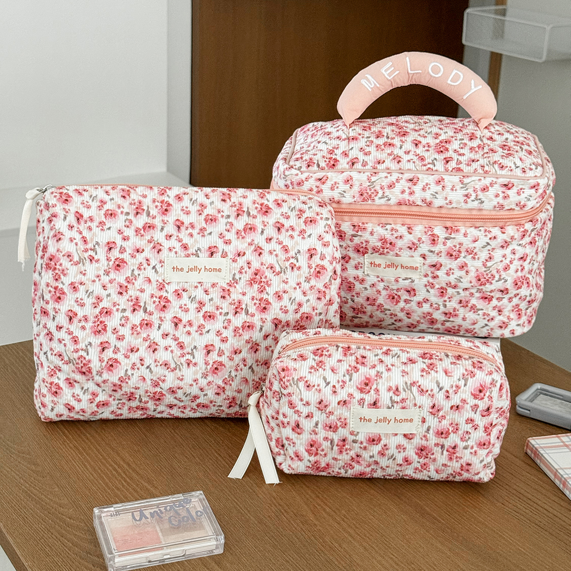 Canvas Tote Bag - Fashion Pink Flower Women's Clutch Bag