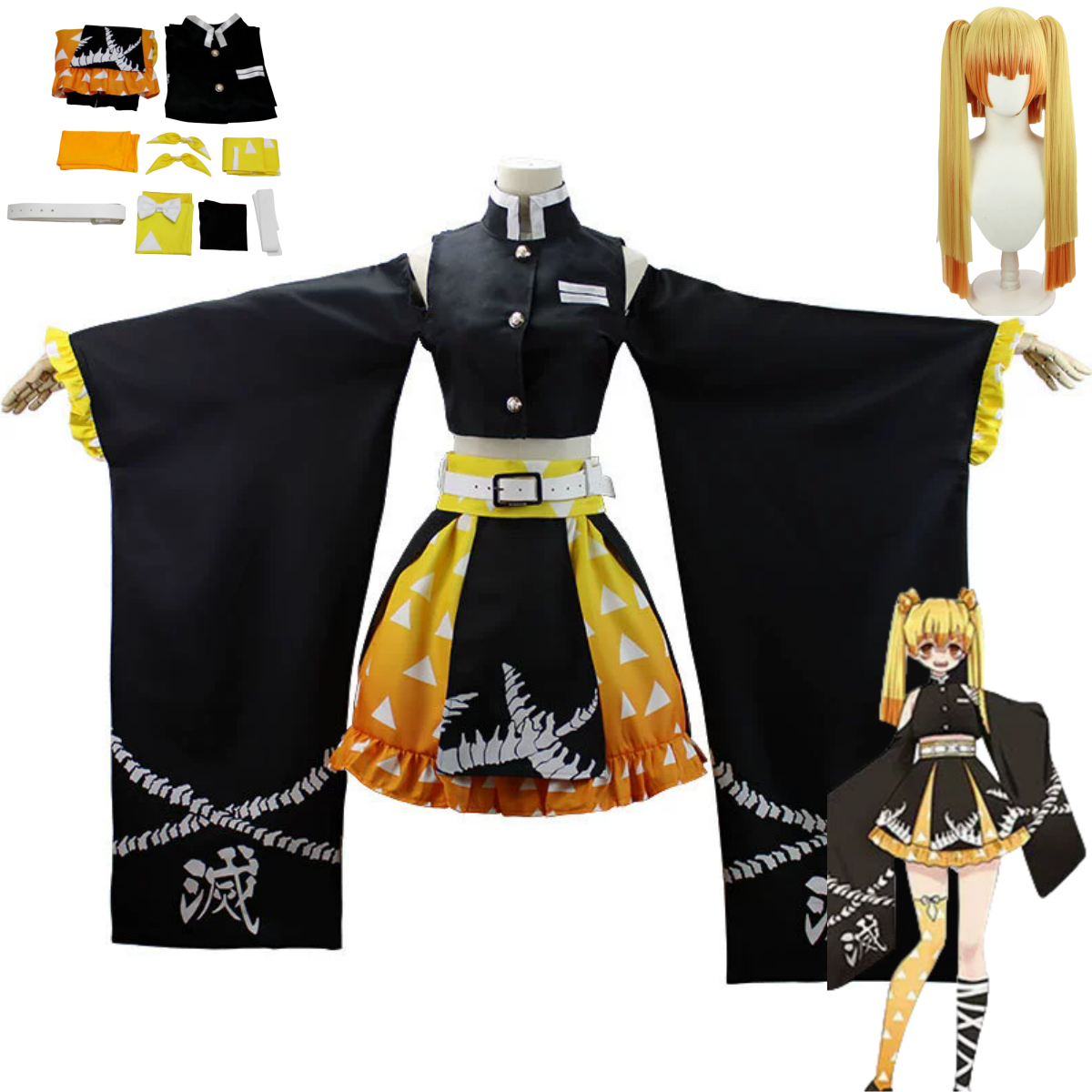 Off Shoulder Top - Anime Agatsuma Zenitsu Cosplay Costume Sexy
