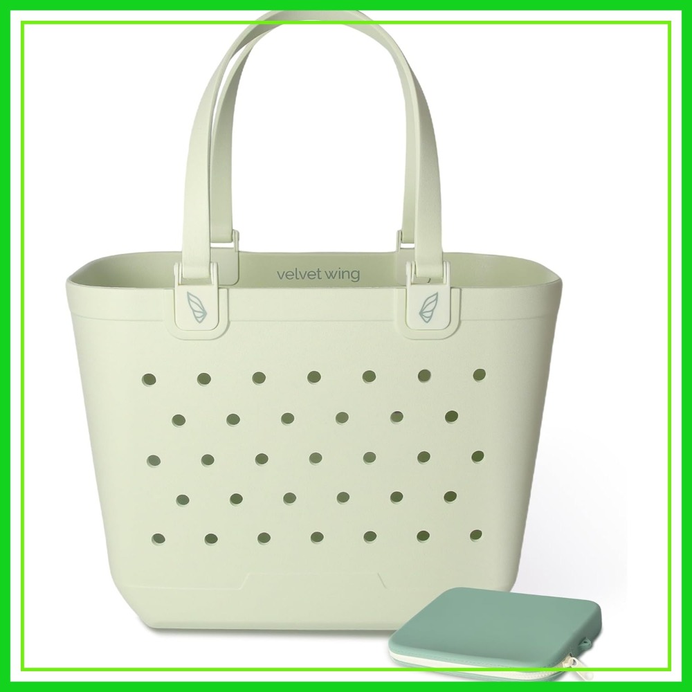 Canvas Tote Bag - Large Rubber Beach Tote Bag -