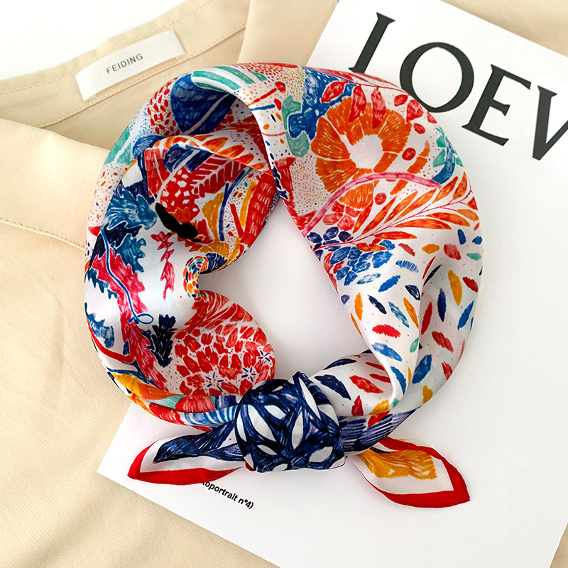 Women Fashion Necktie - 53cm Square Silk Scarf Women Nature
