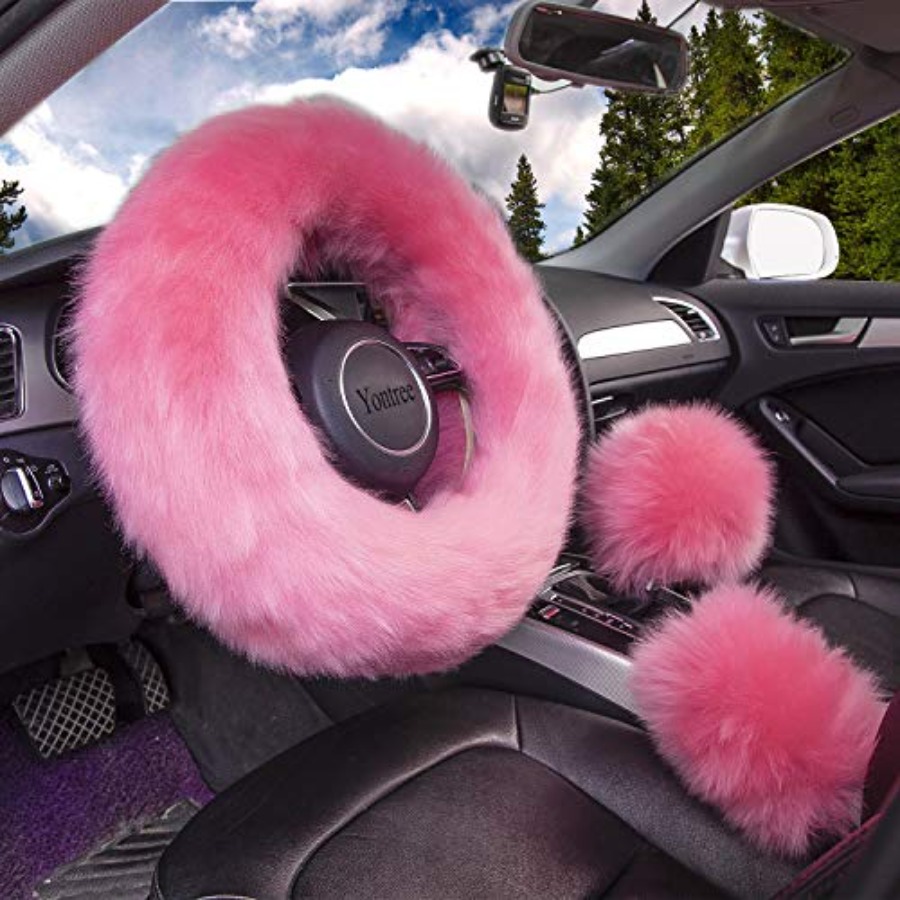 Women Fashion Hub - Fashion Fluffy Steering Wheel Covers for