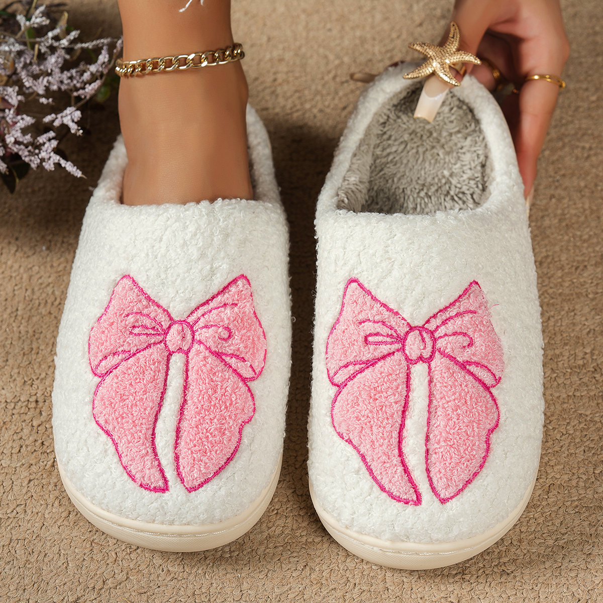 Women Fashion Simple - Winter Plush Girl's Bedroom Slippers Cute