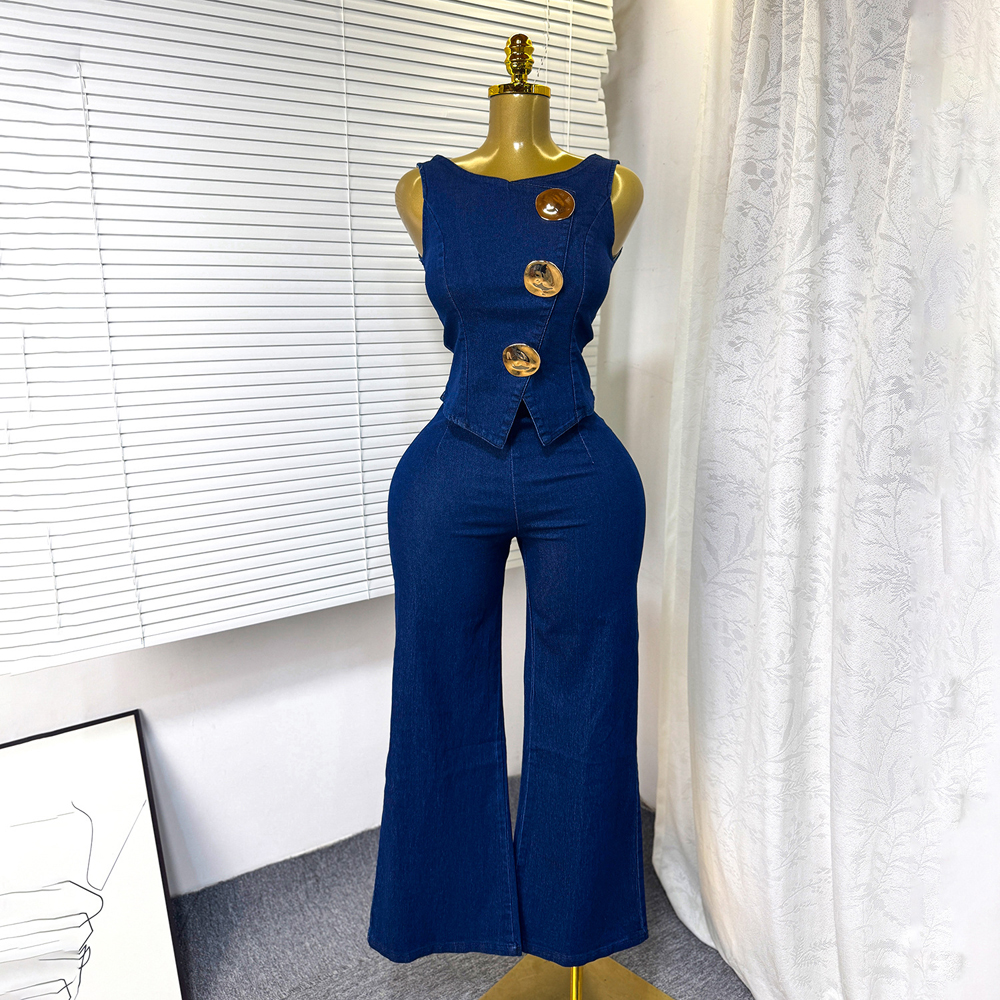 Fashion Denim Women Loungewear - Women Fashion Jeans Top ulasan dan harga