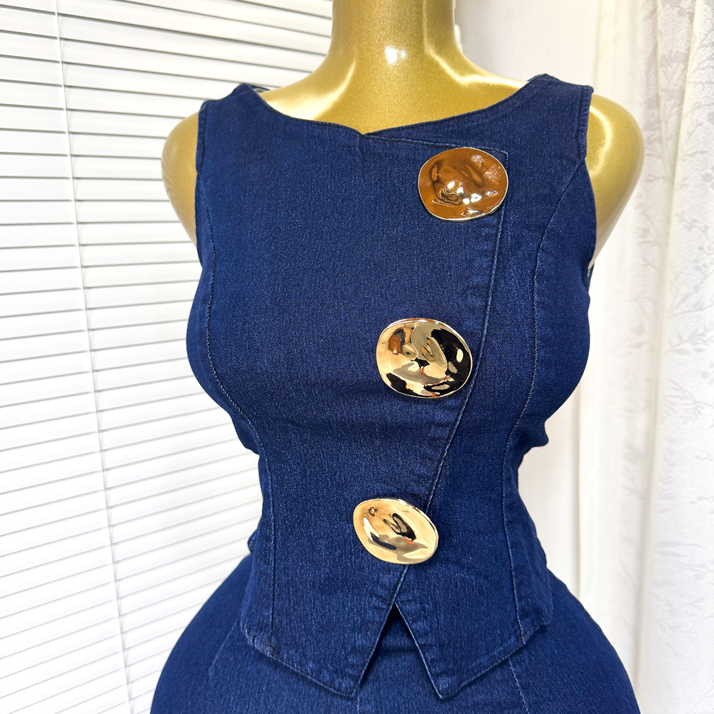 Fashion Denim Women Loungewear - Women Fashion Jeans Top ulasan dan harga