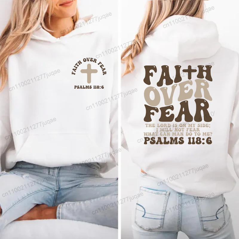 Faith Over Fear Print Sweatshi - Women Fashion Over 50 ulasan dan harga