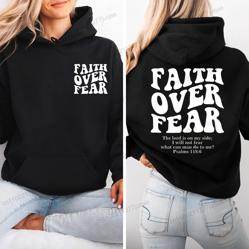 Faith Over Fear Print Sweatshi - Women Fashion Over 50 ulasan dan harga