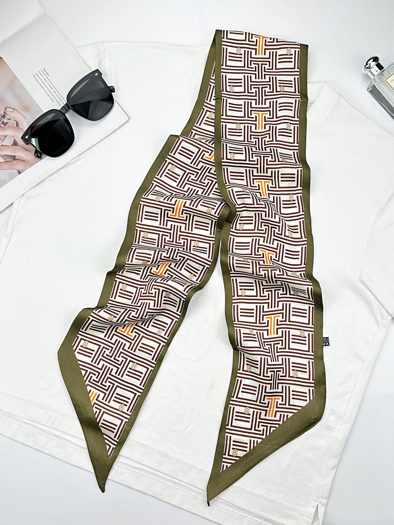 Luxury Geometry Skinny Silk Sc - Women Fashion Necktie ulasan dan harga
