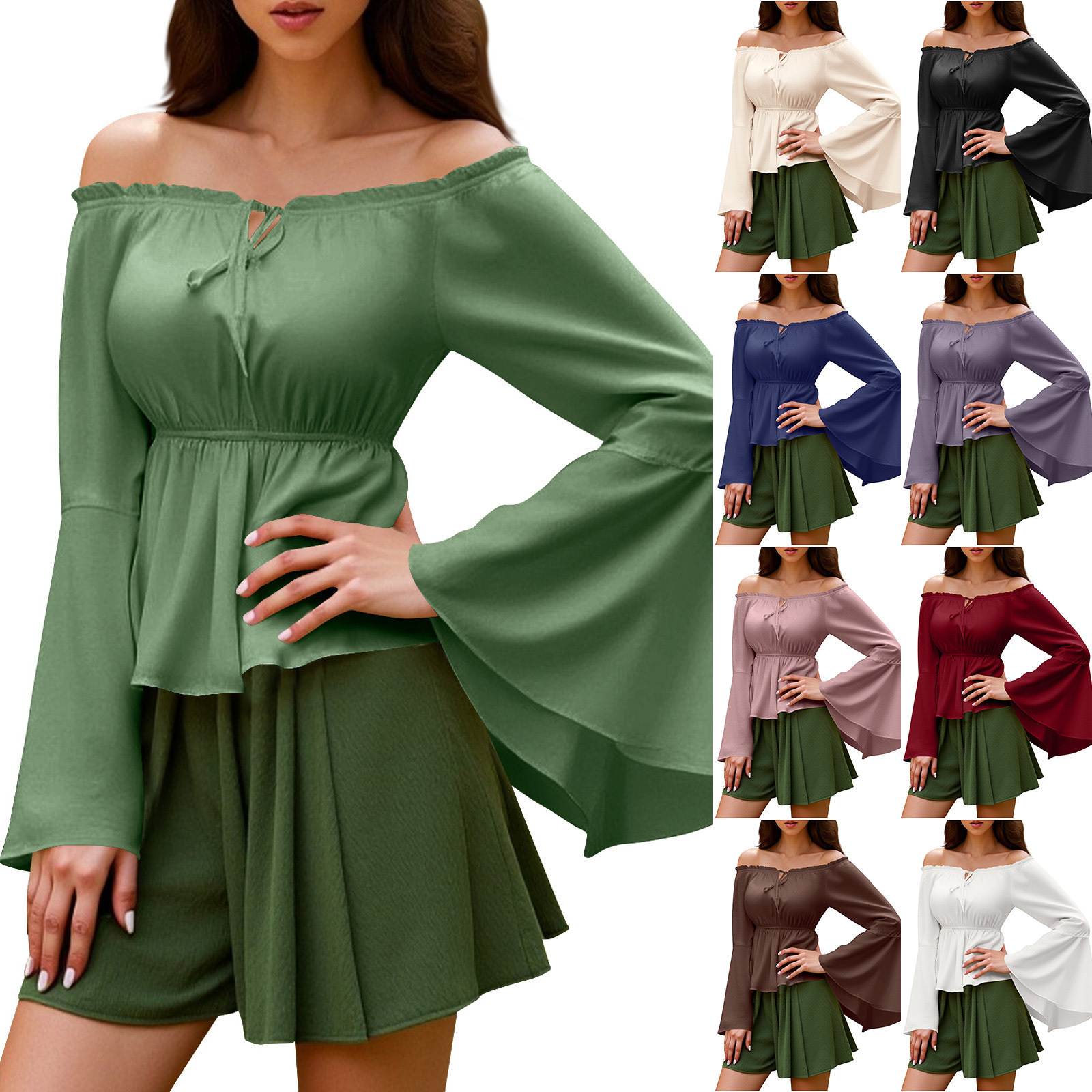 Womens Blouse Gothic Renaissan - Off Shoulder Top ulasan dan harga