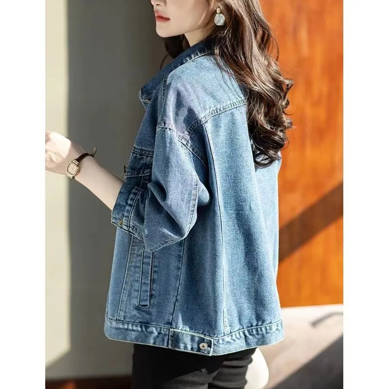 2025 New Retro Cowboy Jackets  - Women Fashion Jeans Top ulasan dan harga