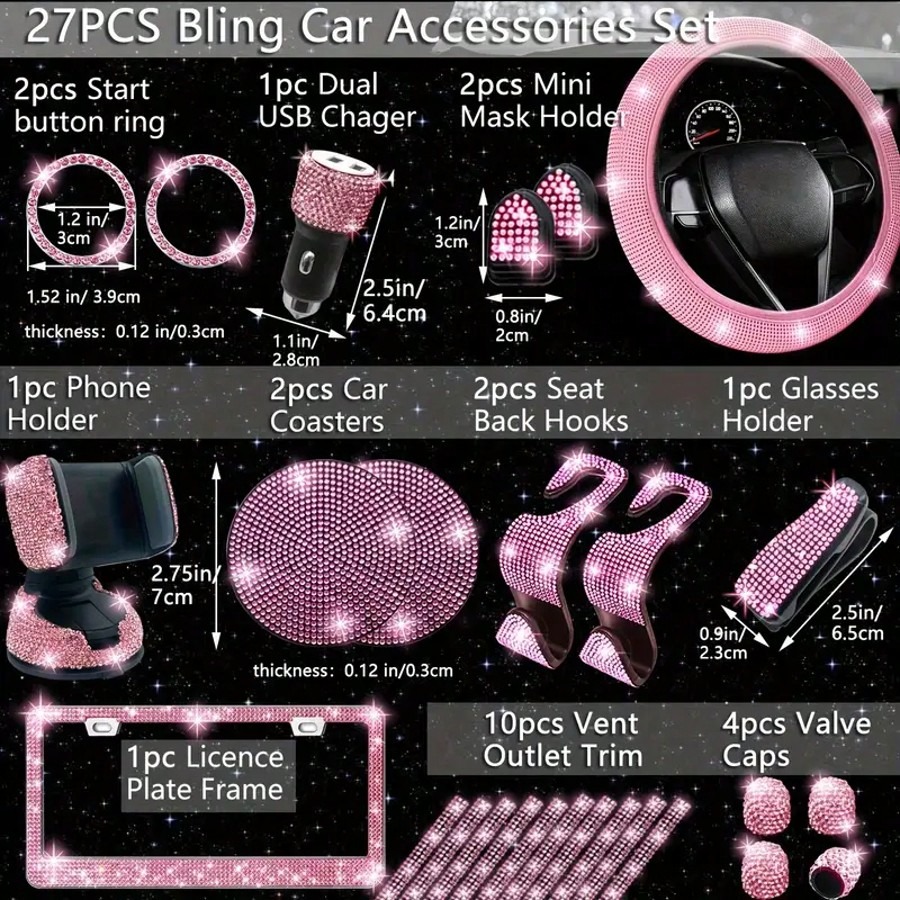 Artificial Diamond Car Steerin - Women Fashion Hub ulasan dan harga