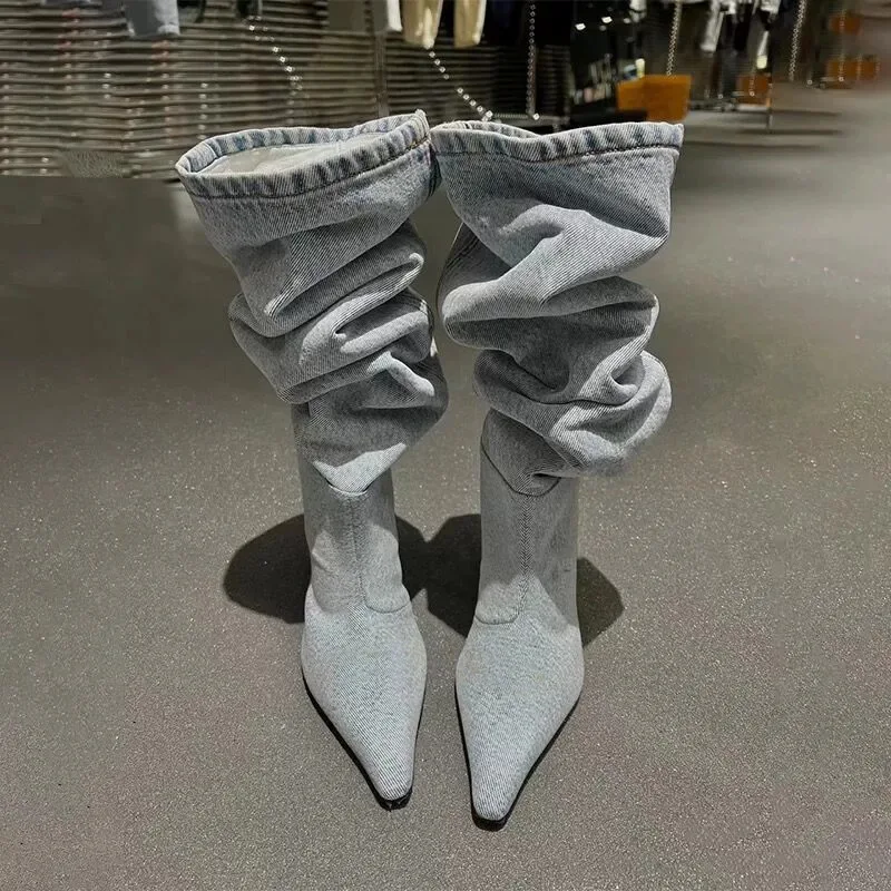High Heel Long Tube over Knee  - Women Fashion Jeans ulasan dan harga