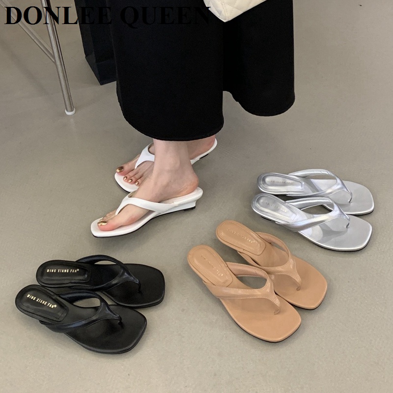 Fashion Clip Toe Wedges Low He - Women Queen Fashion ulasan dan harga