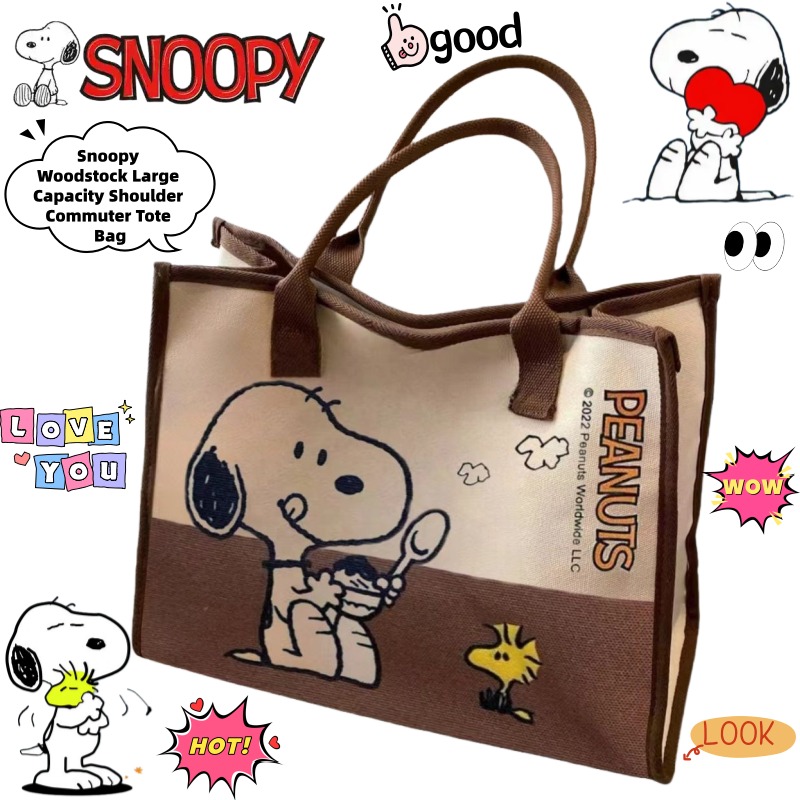 Snoopy Woodstock Cartoon Large - Canvas Tote Bag ulasan dan harga