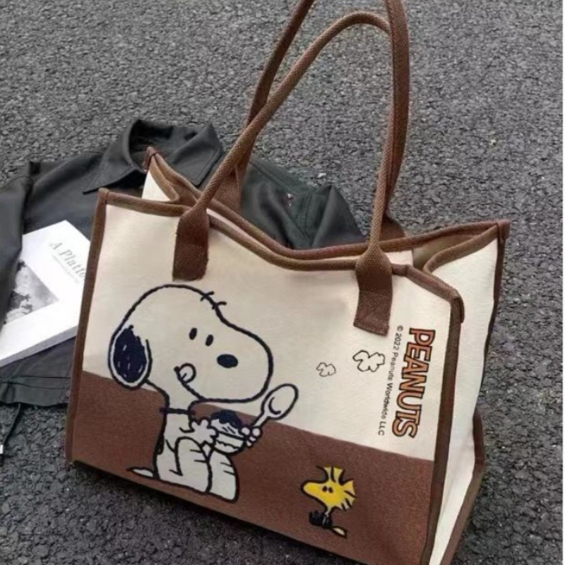 Snoopy Woodstock Cartoon Large - Canvas Tote Bag ulasan dan harga
