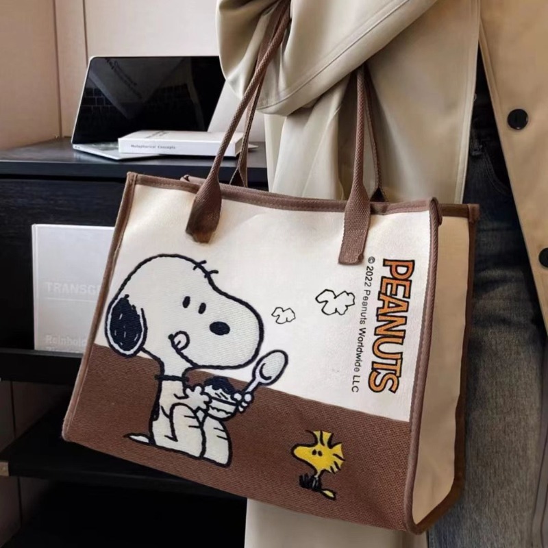 Snoopy Woodstock Cartoon Large - Canvas Tote Bag ulasan dan harga