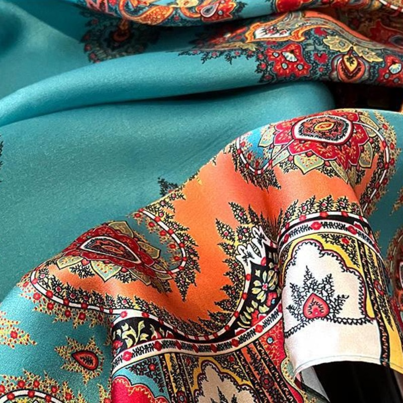 100% Real Silk Square Scarf Wo - Women Fashion Necktie ulasan dan harga