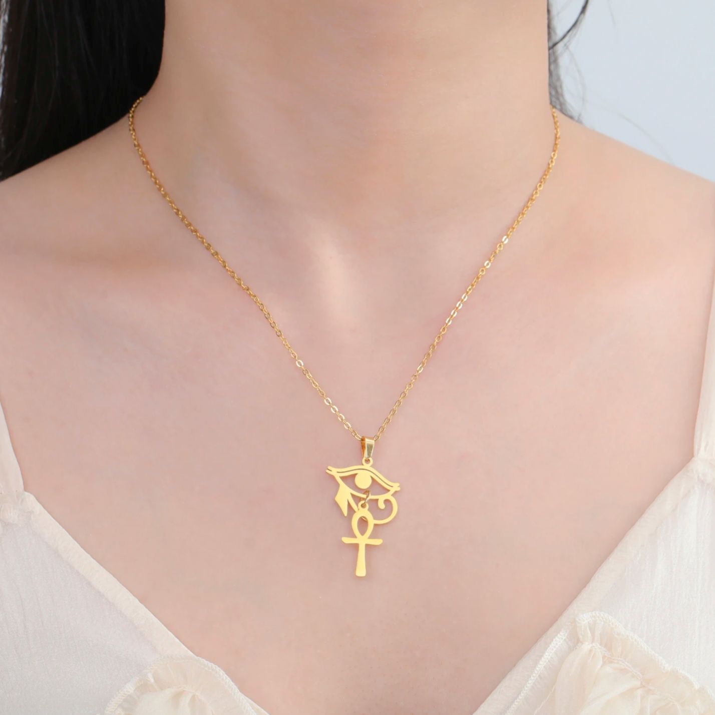 Lucktune Ankh Cross and Eye of - Women Fashion Egypt ulasan dan harga