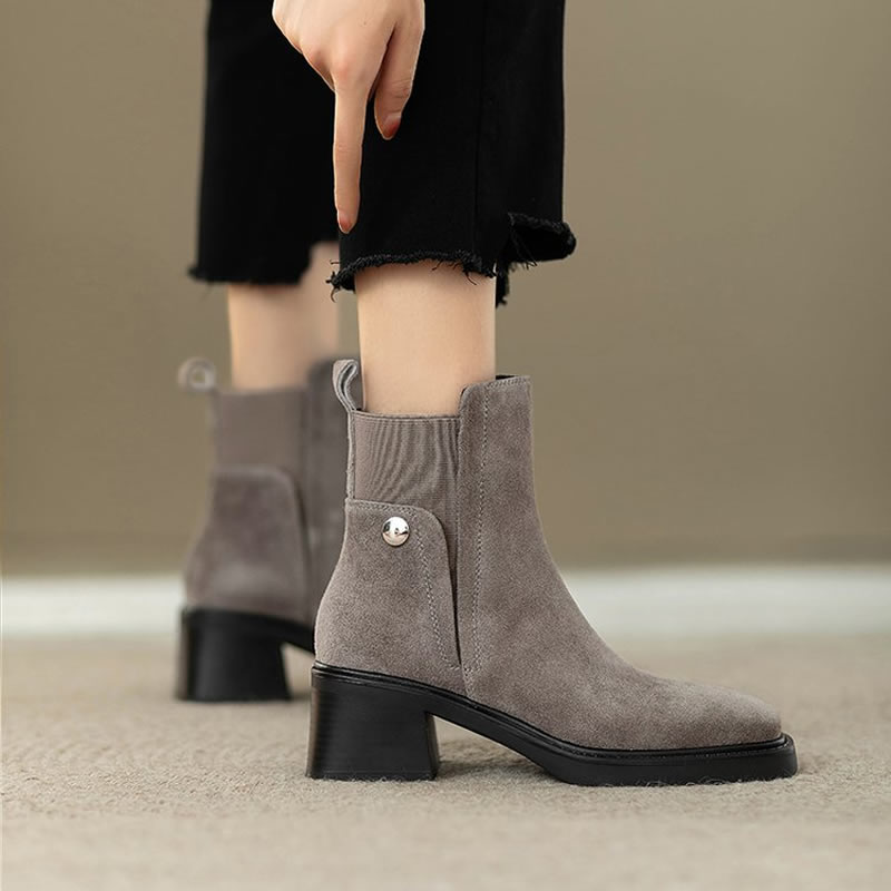 Suede Women Chunky Ankle Boots - Women'S Fashion Trends Autumn 2025 ulasan dan harga