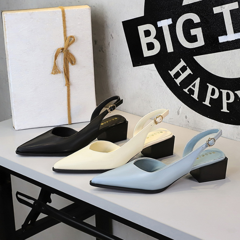 Pointed Toe Back Tripod Strap  - Women Fashion Simple ulasan dan harga