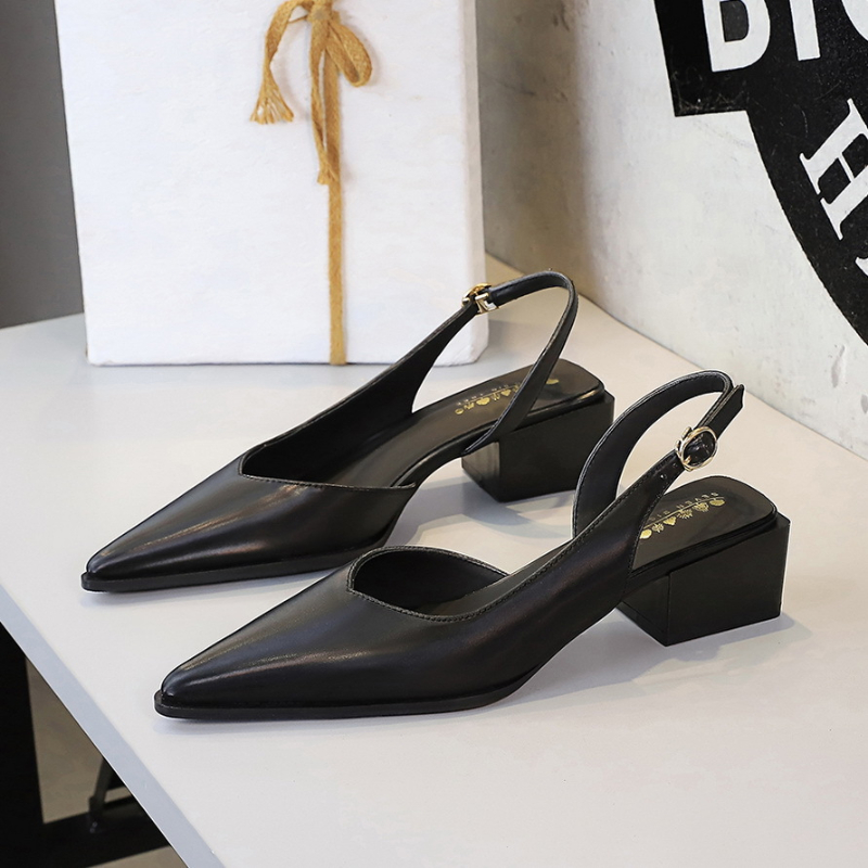 Pointed Toe Back Tripod Strap  - Women Fashion Simple ulasan dan harga
