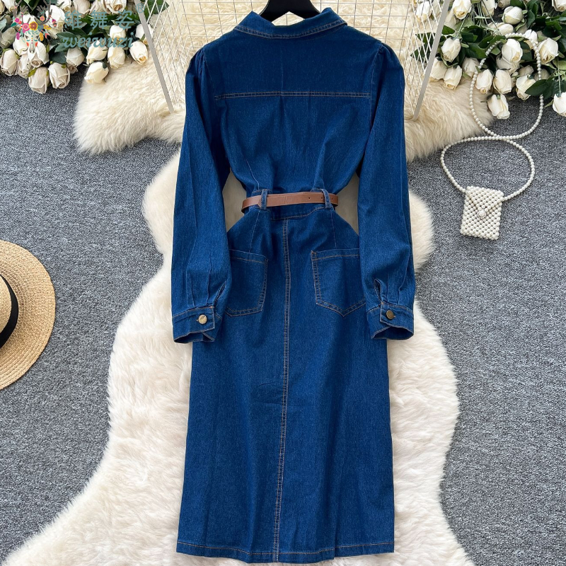 Elegant Women's Denim Dress So - Women Fashion Jeans ulasan dan harga