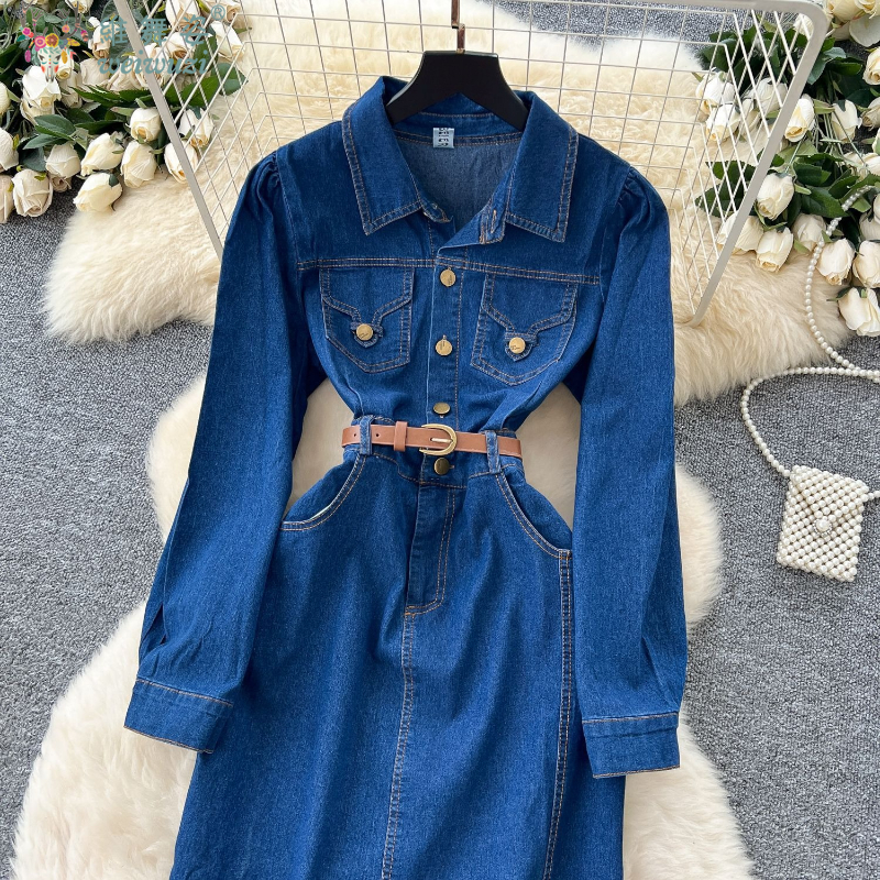 Elegant Women's Denim Dress So - Women Fashion Jeans ulasan dan harga