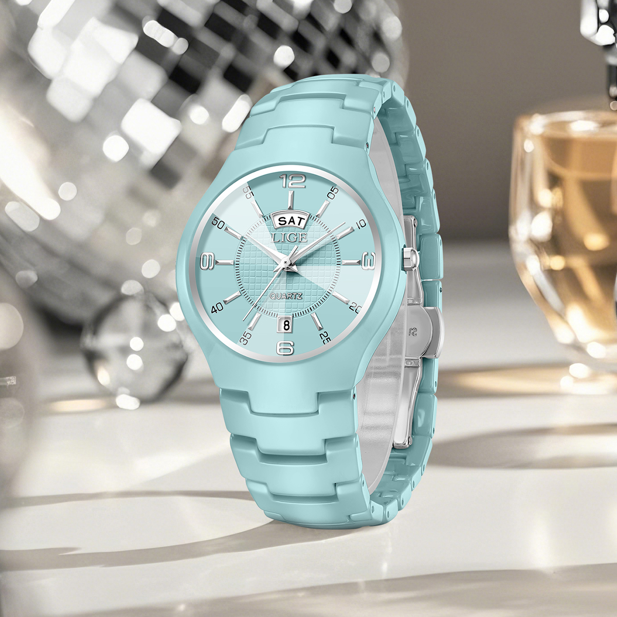 LIGE Luxury Elegant Quartz Wom - Women Fashion Simple ulasan dan harga