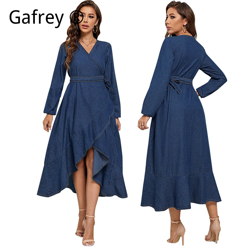 Plus Size Women Denim Dress Lo - Women Fashion Jeans ulasan dan harga