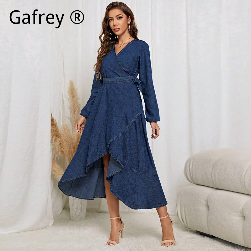 Plus Size Women Denim Dress Lo - Women Fashion Jeans ulasan dan harga
