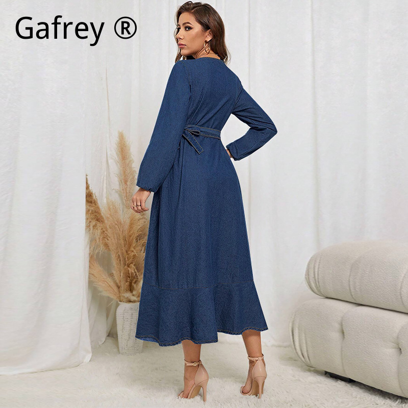 Plus Size Women Denim Dress Lo - Women Fashion Jeans ulasan dan harga