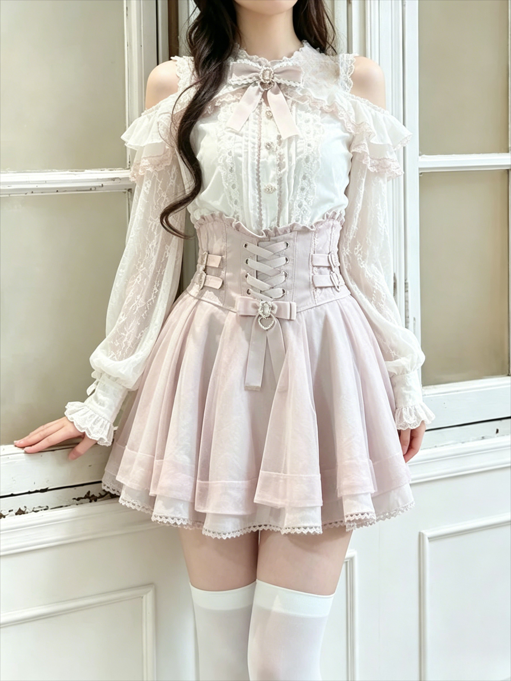 Y2k Sweet Lolita Japanese 2 Pi - Longline Cardigan Knit ulasan dan harga