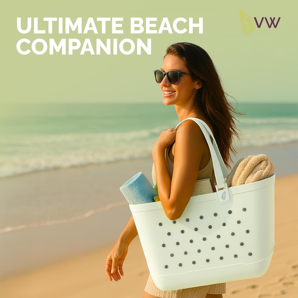 Large Rubber Beach Tote Bag -  - Canvas Tote Bag ulasan dan harga