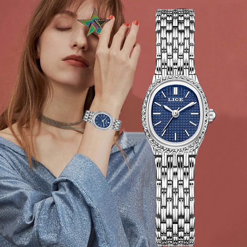 LIGE Fashion Luxury Quartz Wom - Women Fashion Simple ulasan dan harga