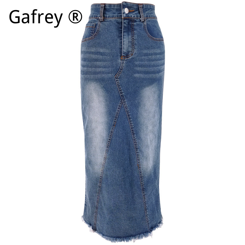 Women Denim Midi Skirt High Wa - Women Fashion Jeans ulasan dan harga