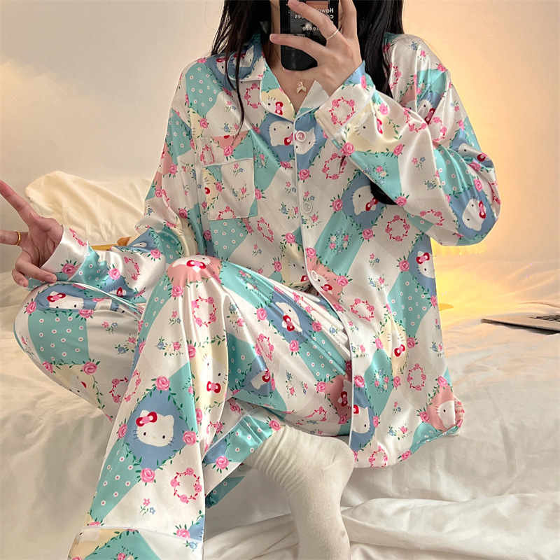 Cartoon Hello Kitty Woman Paja - Women'S Fashion Pajamas ulasan dan harga