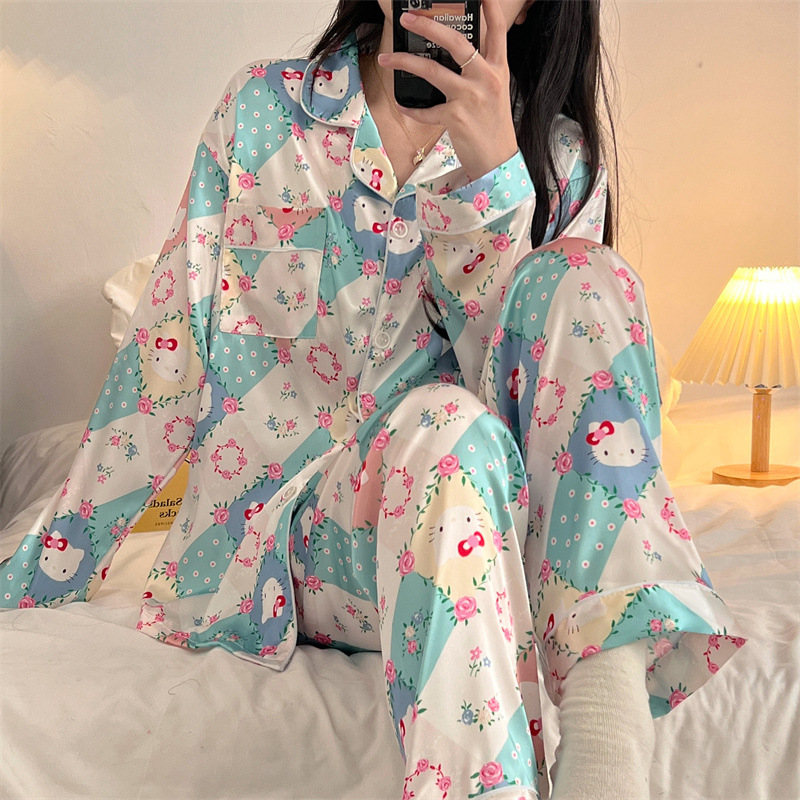 Cartoon Hello Kitty Woman Paja - Women'S Fashion Pajamas ulasan dan harga