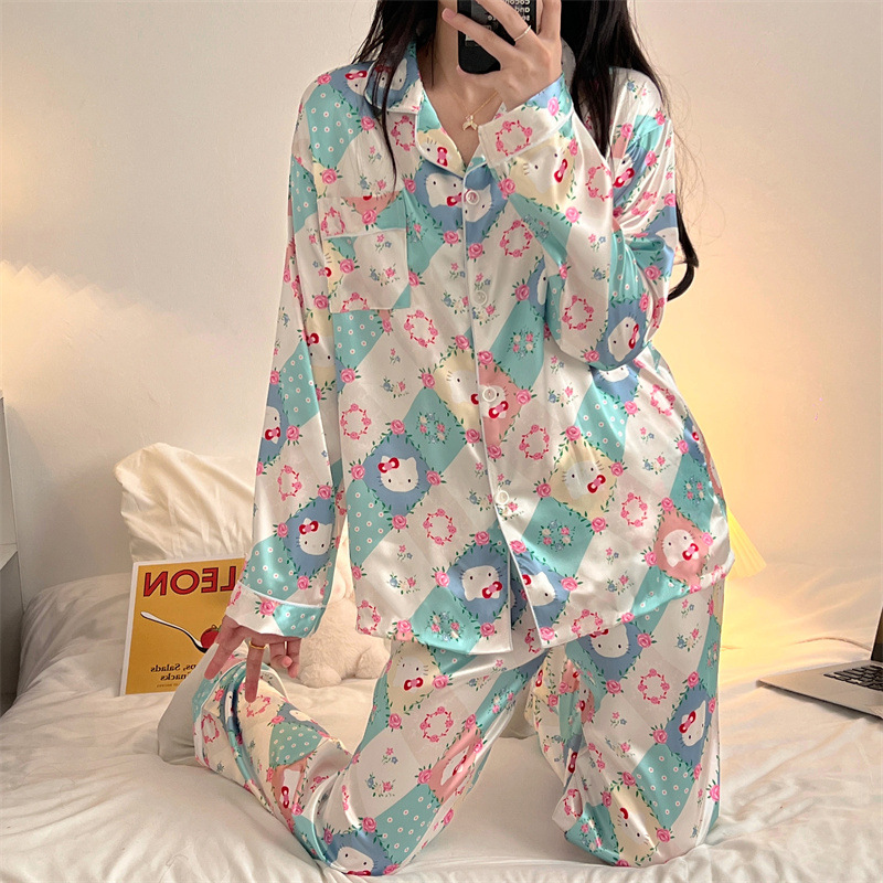 Cartoon Hello Kitty Woman Paja - Women'S Fashion Pajamas ulasan dan harga