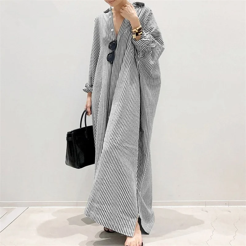 Elegant Office Commuter Stripe - Longline Cardigan Knit ulasan dan harga