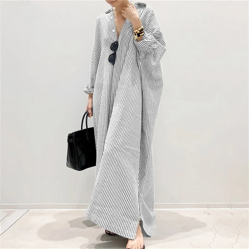 Elegant Office Commuter Stripe - Longline Cardigan Knit ulasan dan harga