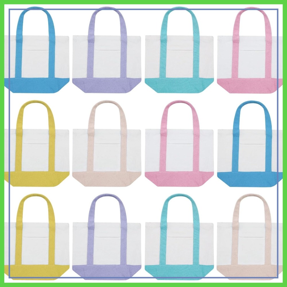 12 Pcs Mini Canvas Tote Bags 1 - Canvas Tote Bag ulasan dan harga