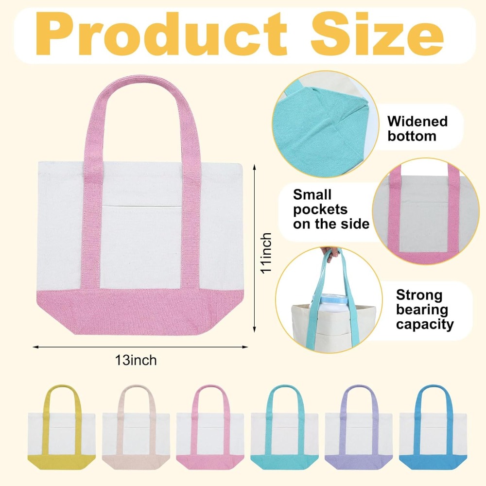 12 Pcs Mini Canvas Tote Bags 1 - Canvas Tote Bag ulasan dan harga