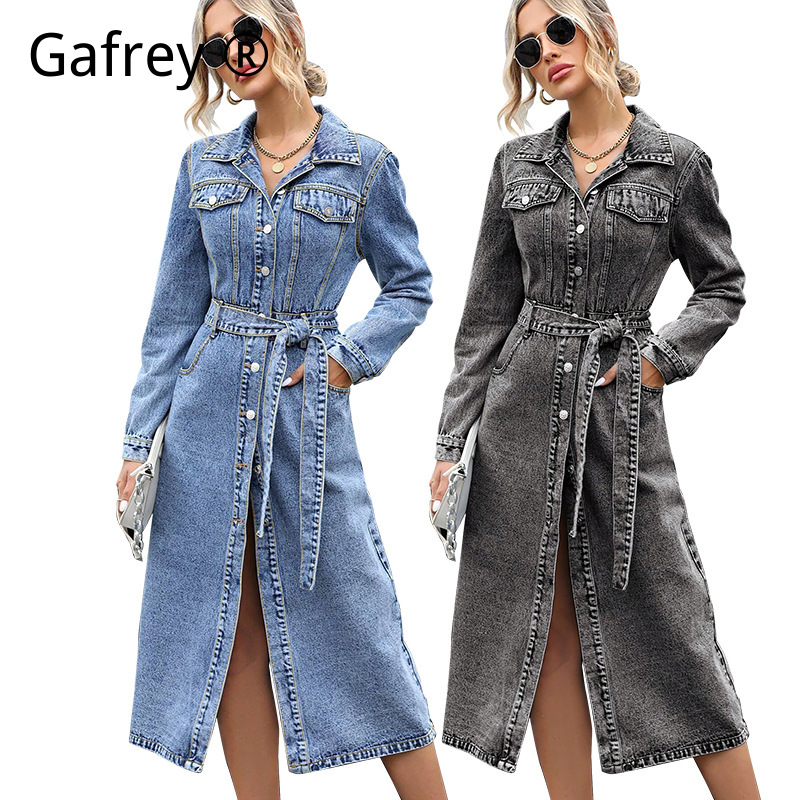 Women Long Sleeve Denim Dress  - Women Fashion Jeans ulasan dan harga