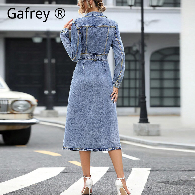 Women Long Sleeve Denim Dress  - Women Fashion Jeans ulasan dan harga