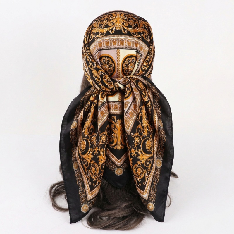 Vintage Satin Square Scarf Wom - Women Fashion Necktie ulasan dan harga