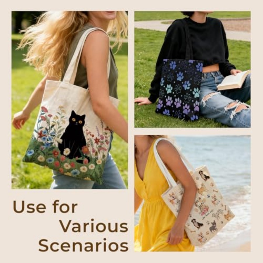 Cute Aesthetic Canvas Tote Bag - Canvas Tote Bag ulasan dan harga