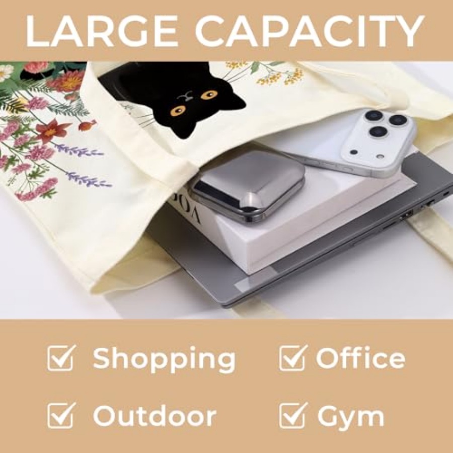 Cute Aesthetic Canvas Tote Bag - Canvas Tote Bag ulasan dan harga