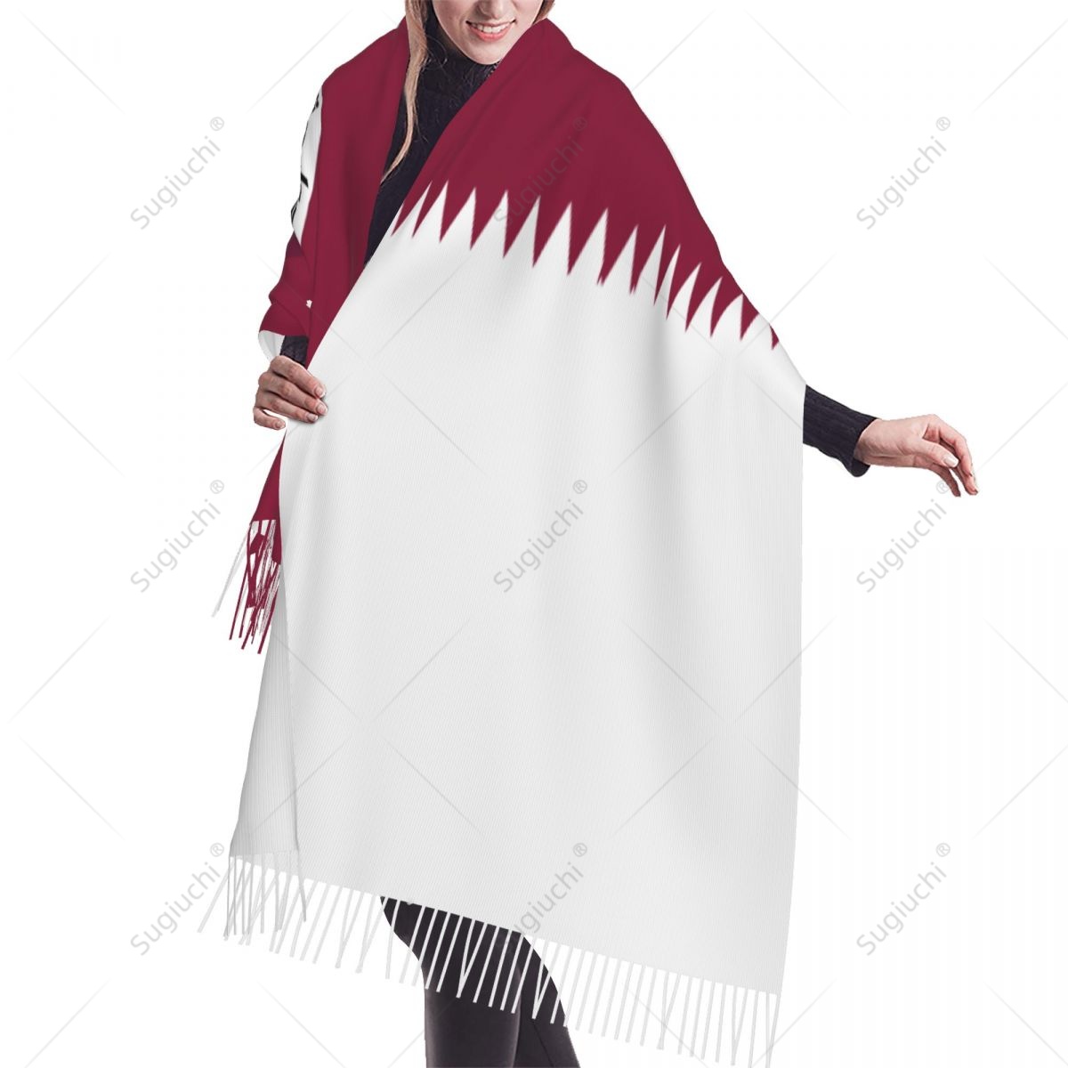 Qatar Emblem Flag Scarf Pashmi - Women Fashion Qatar ulasan dan harga