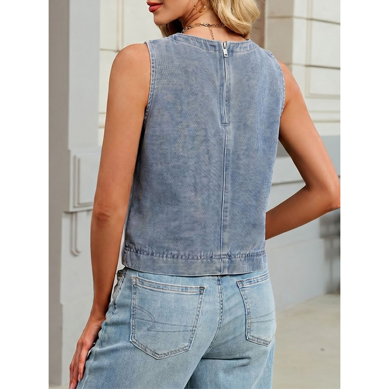Benuynffy Casual Round Neck De - Women Fashion Jeans ulasan dan harga