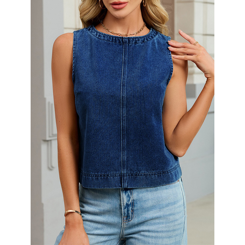 Benuynffy Casual Round Neck De - Women Fashion Jeans ulasan dan harga