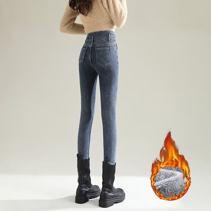 Winter Lady Chic Plush Thermal - Women Fashion Jeans ulasan dan harga